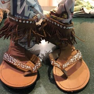 Fringe rhinestone Sandle